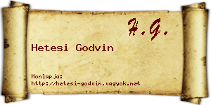 Hetesi Godvin névjegykártya